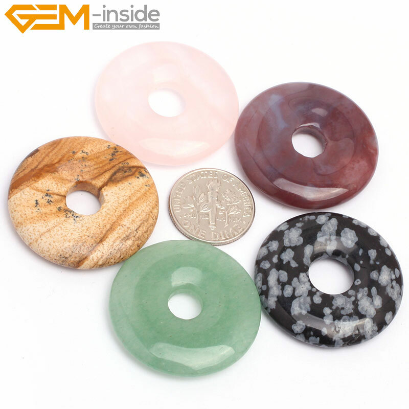 50mm Donuts Natural Stone Jewelry Making Bead 1 Piece Wholesale Loose Beads