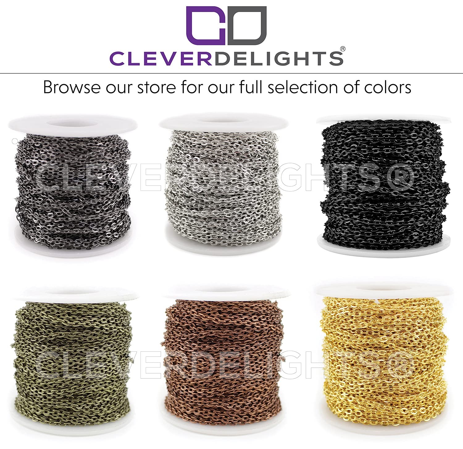 CleverDelights 3x4mm Cable Chain – Antique Bronze Color – 100 Feet