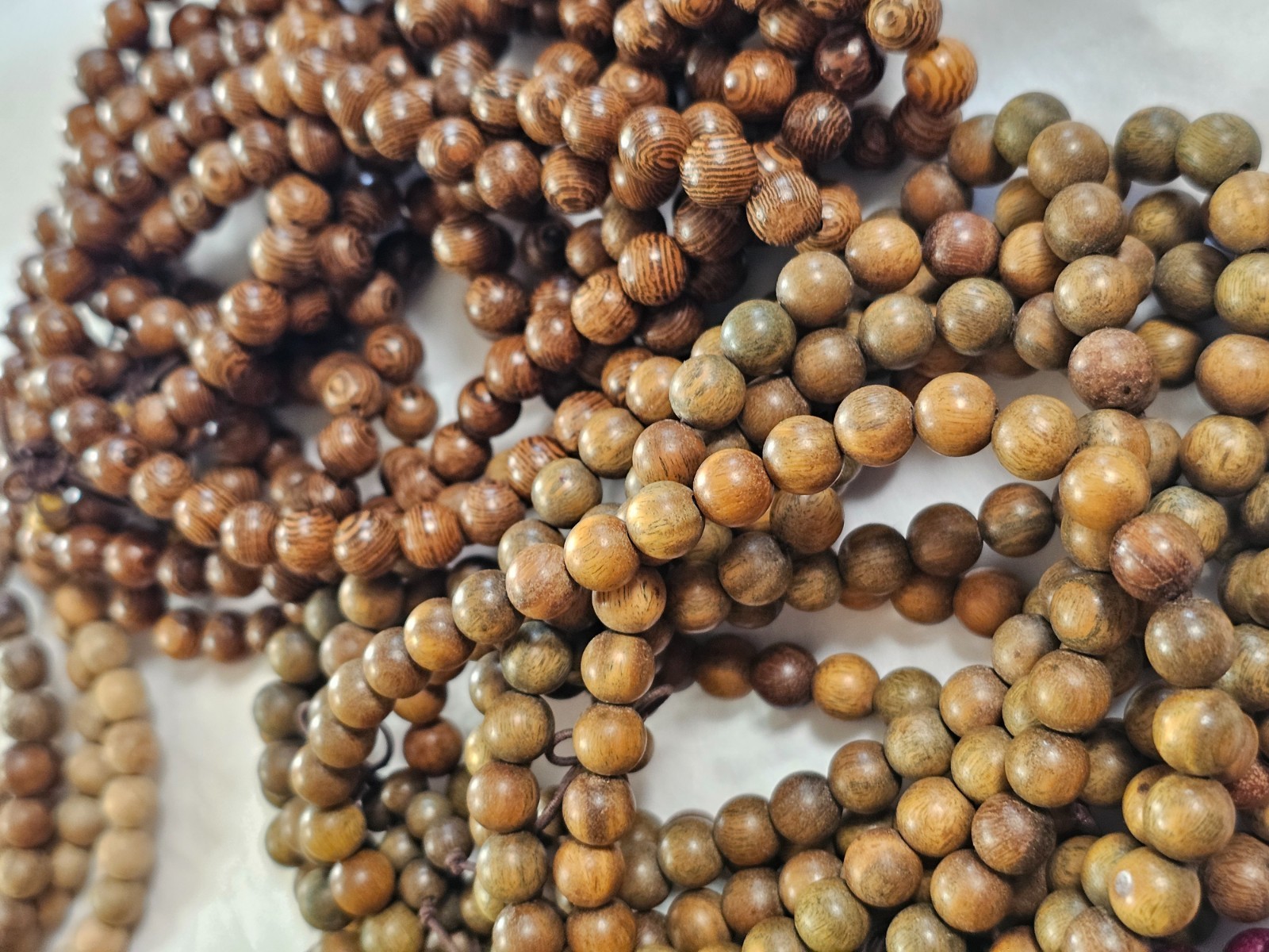 8MM Wood Mala Prayer Meditation Beads Round BULK LOT 22 STRANDS Craft Supplies