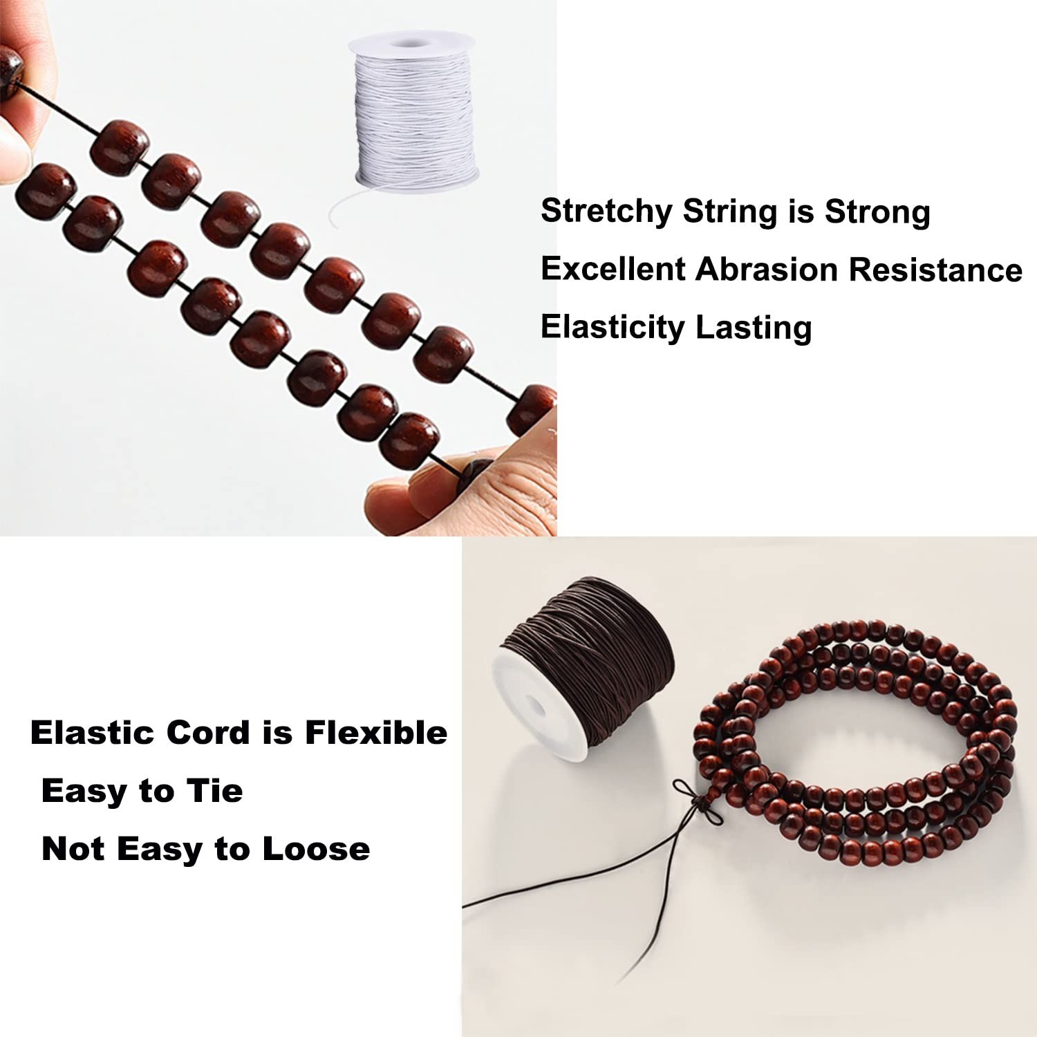 Elastic Bracelet String 2 Rolls 1.0mm 330 Feet Sturdy Stretch Cord Craft USA NEW