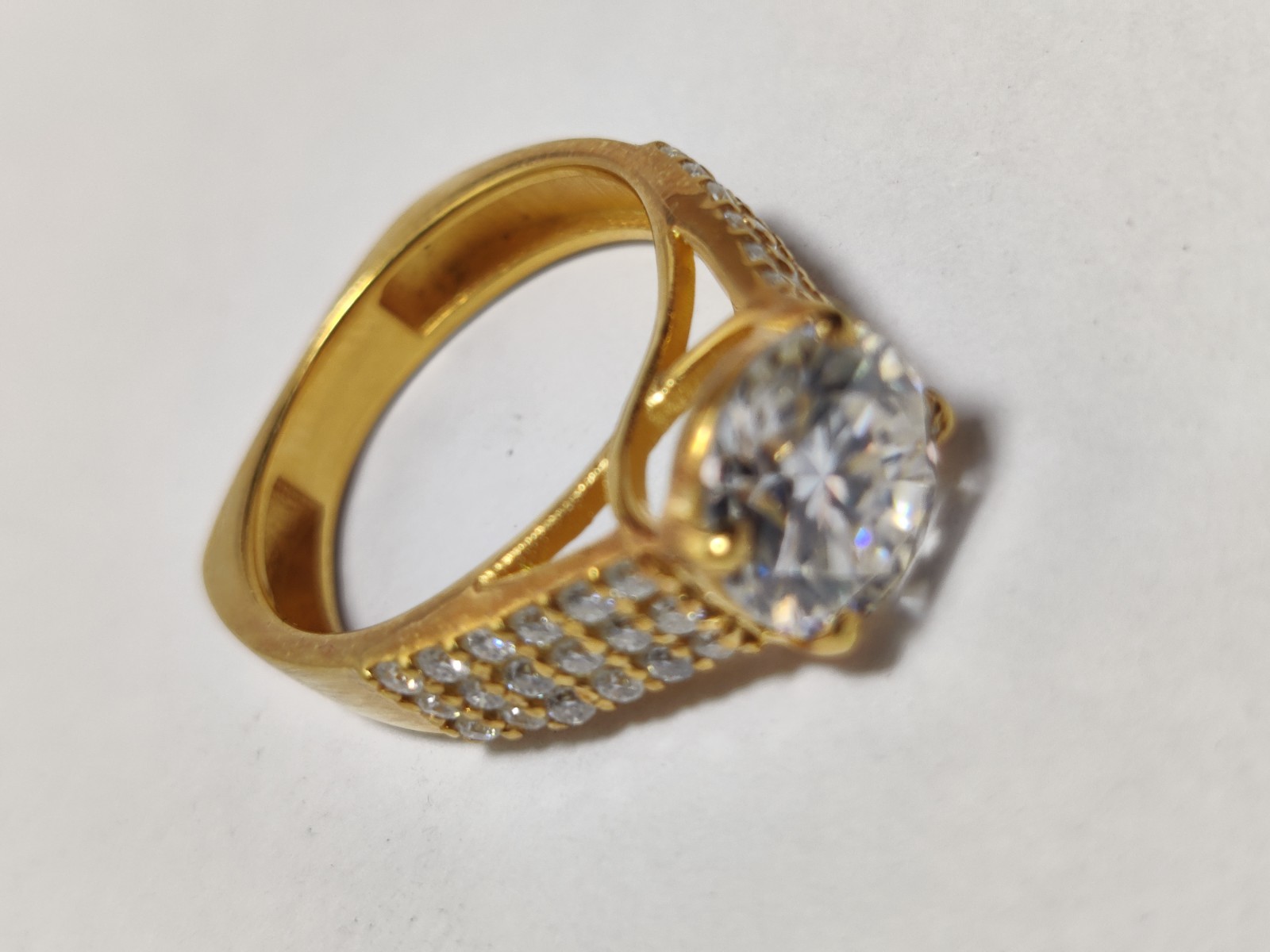 2ct 8mm Moissanite Engagement Ring 925 Sterling Silver 14K Gold Plated Wedding .