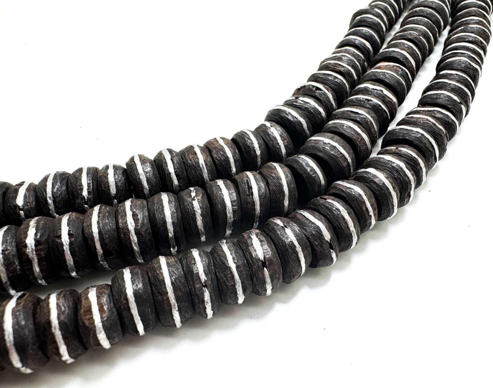 Natural Handcraft Brown African Ebony Wood Rondelle 12mm Beads RD44