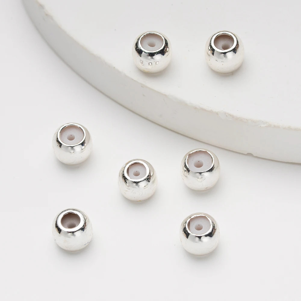 20Pcs 3/4/5/6Mm 18K Gold Stopper Silicone Slider Brass Beads Adjustable Position