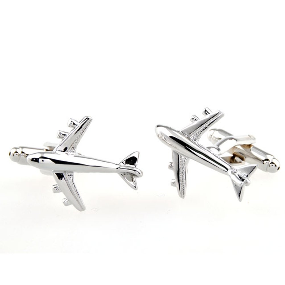 Plane Cufflinks Commercial Jet Pilot Wedding Fancy Gift