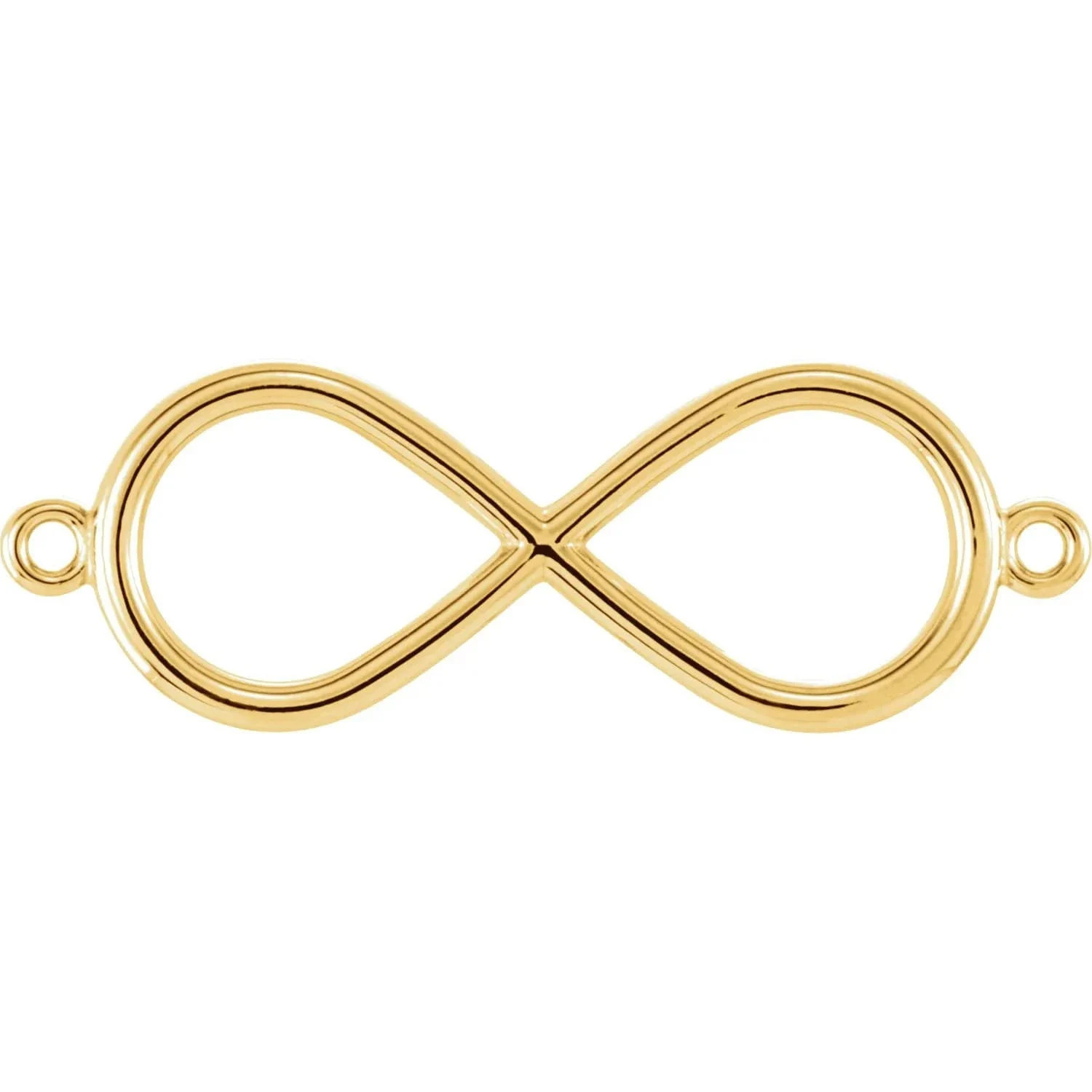 14k gold infinity-inspired bracelet center in rose gold, yellow gold, or white