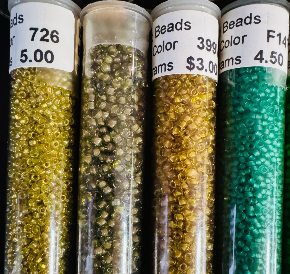 Glass Seed Bead Lot – 30 Tubes – Earth Tones + Day Glo Brights – Diff. Sizes NOS