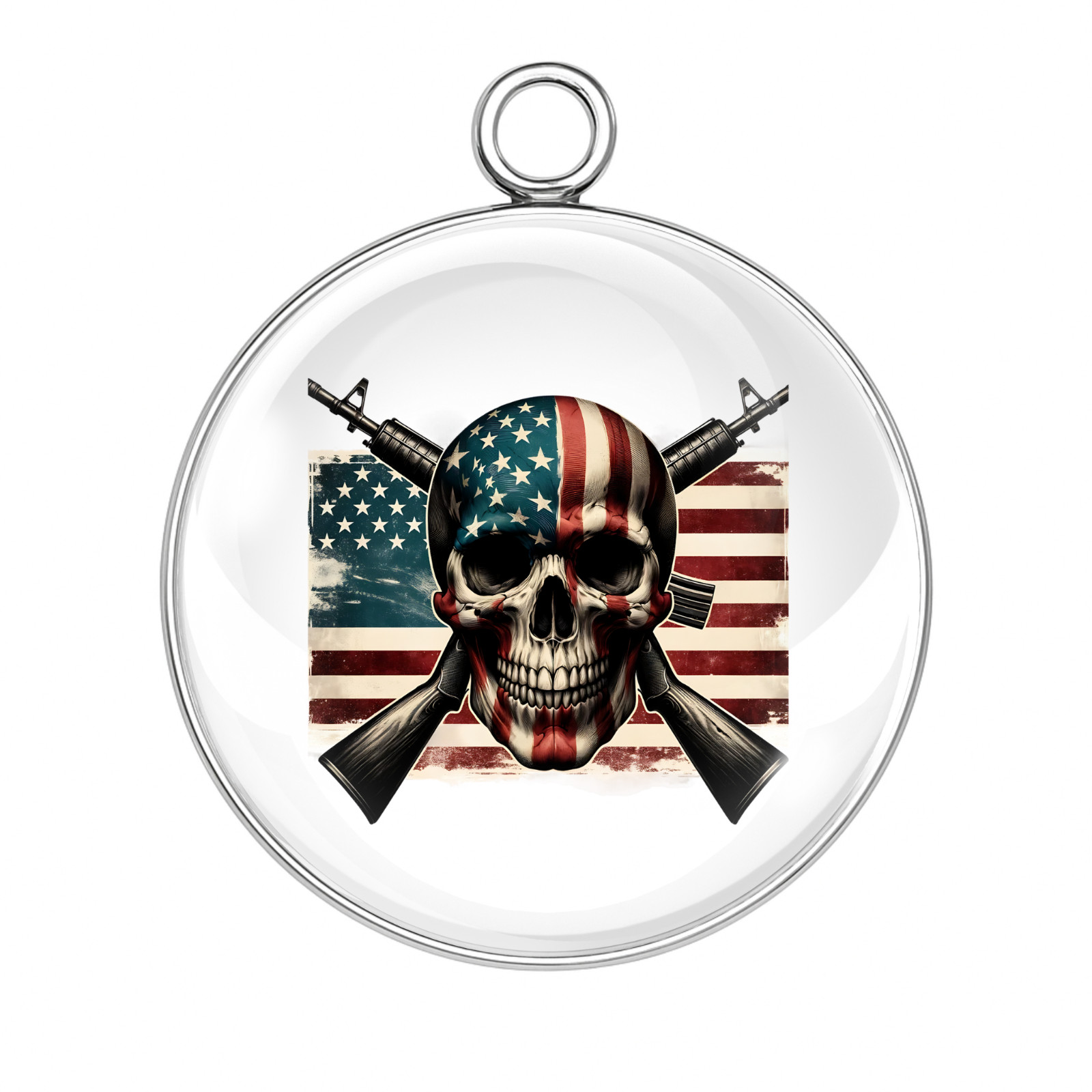 USA Veteran Charms – Funny Redneck America Flag Glass Pendants Jewelry Crafts