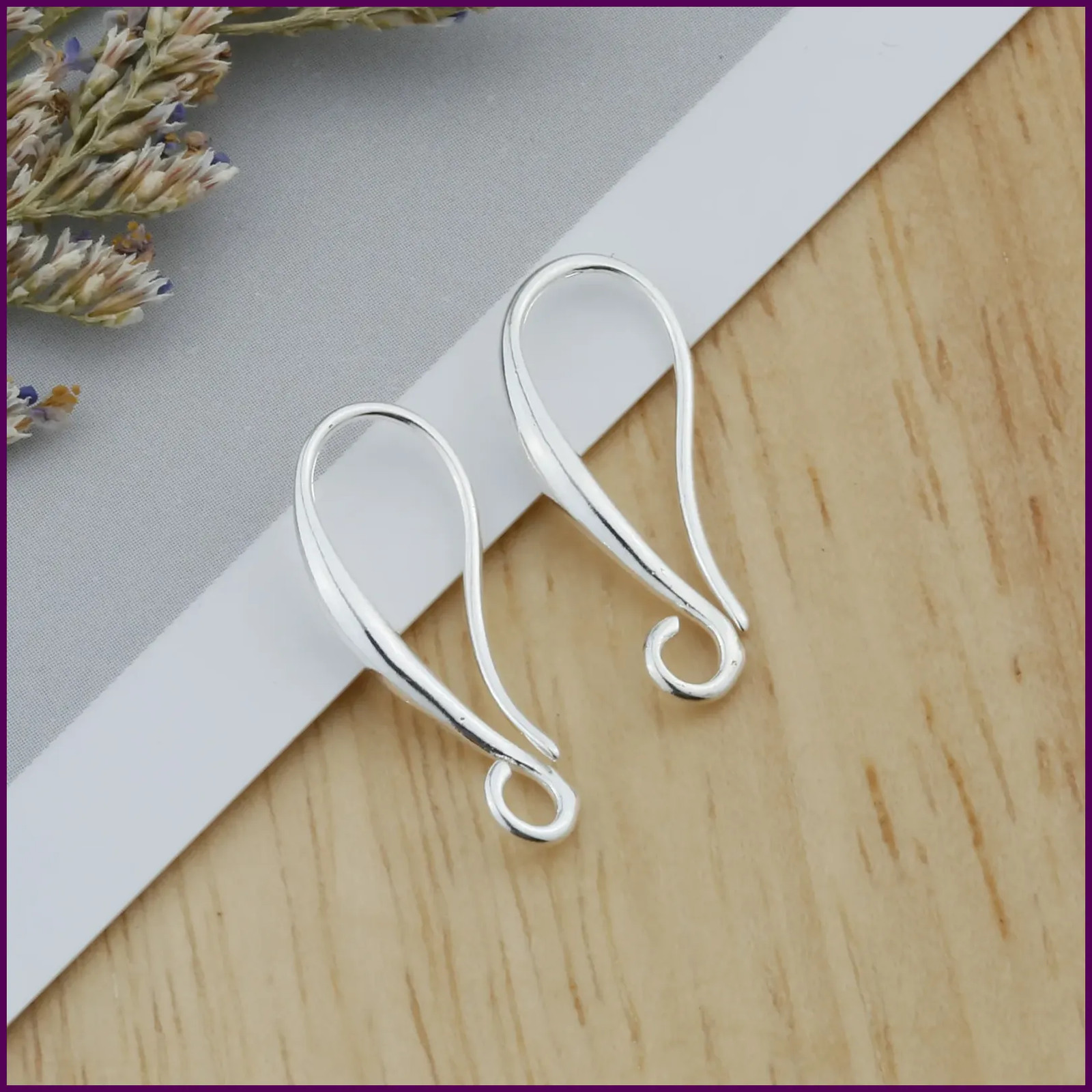 10/20/50PCS Jewelry Findings Real Pure 925 Sterling Silver Jewelry Six