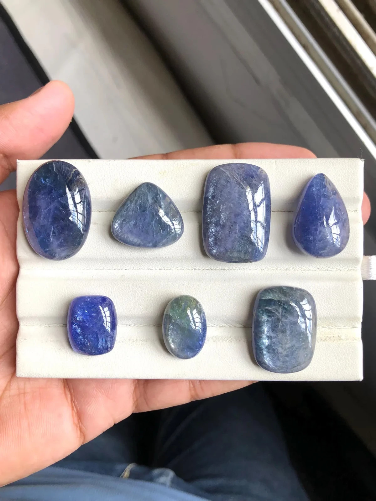 AAA Natural Bi-Color Tanzanite Cabochon, Natural Violet-Blue Gemstone
