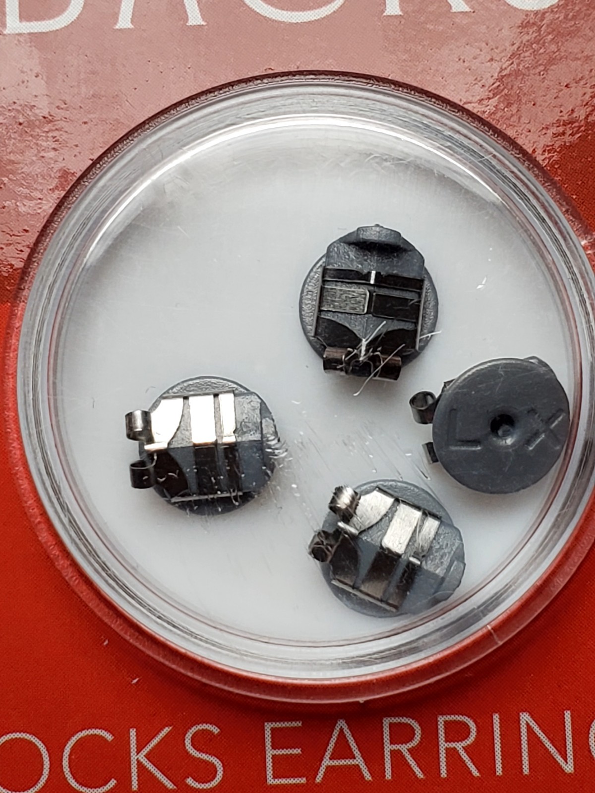 Locking Earring Backs Hypoallergenic Backs Fits .5mm-1mm Stainless/Plastic