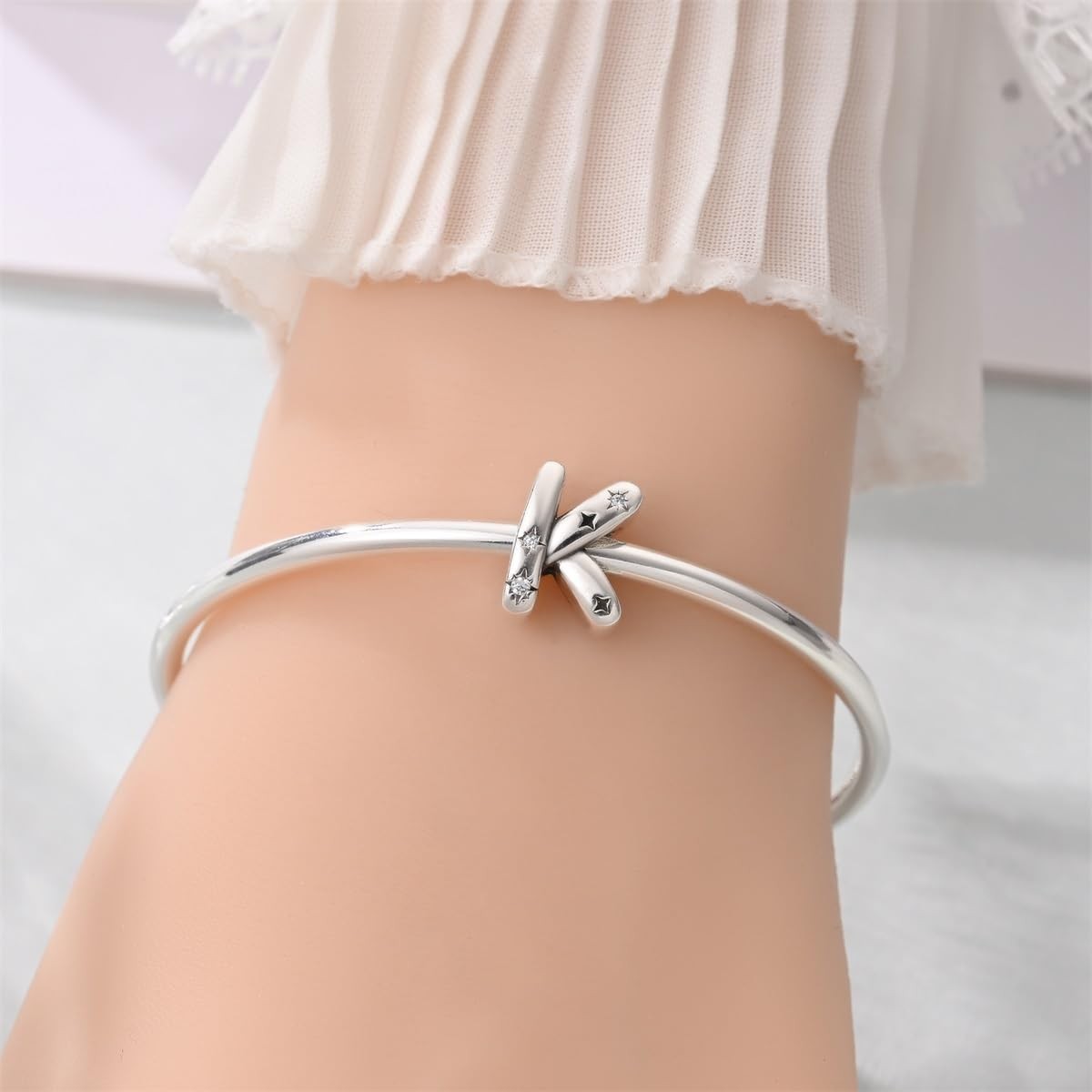 Initial Letter Alphabet Silver Charm Bracelet for Women with 5A Original Be – 04