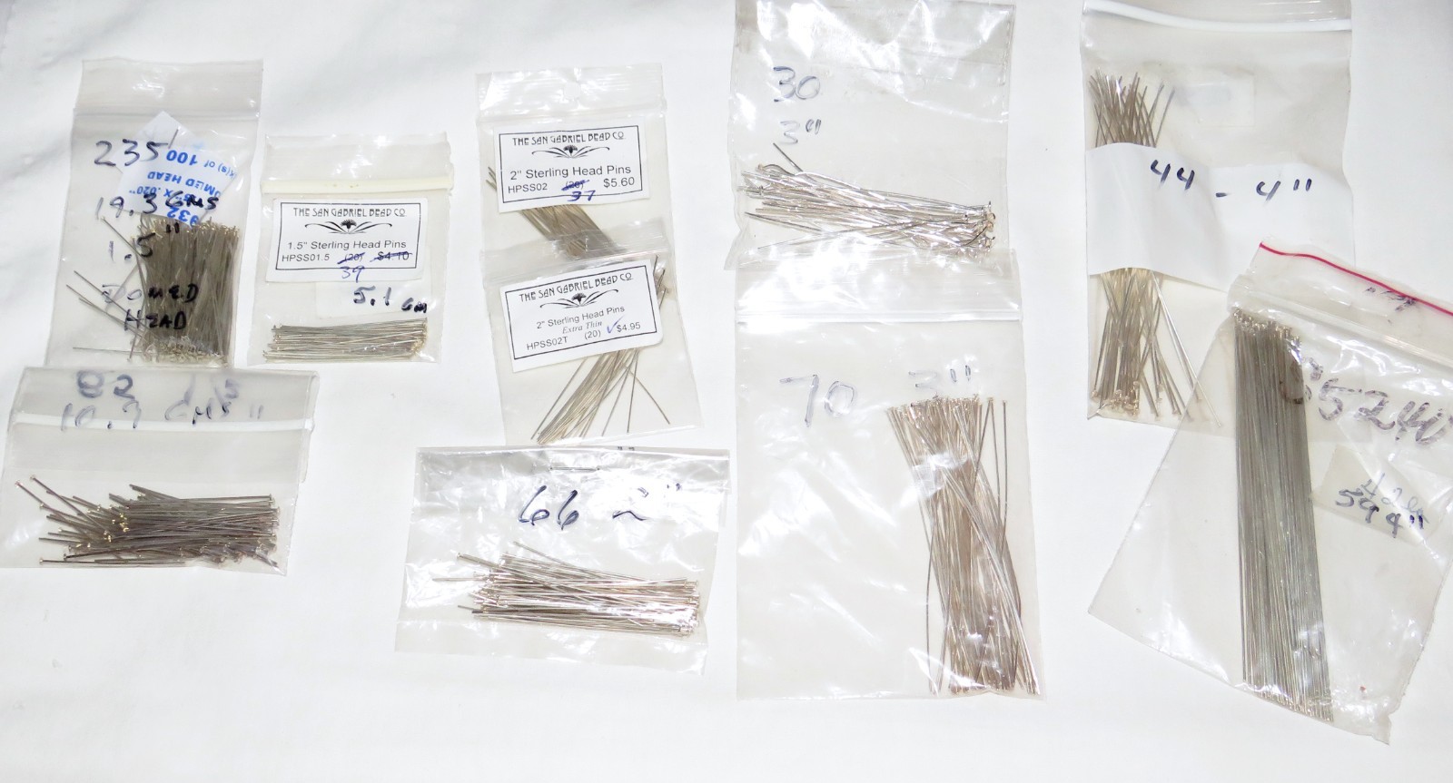Silversmith’s Estate 685 Sterling Silver Pins ~ 1.5” to 4” ~ 3.37 Oz Pure Silver