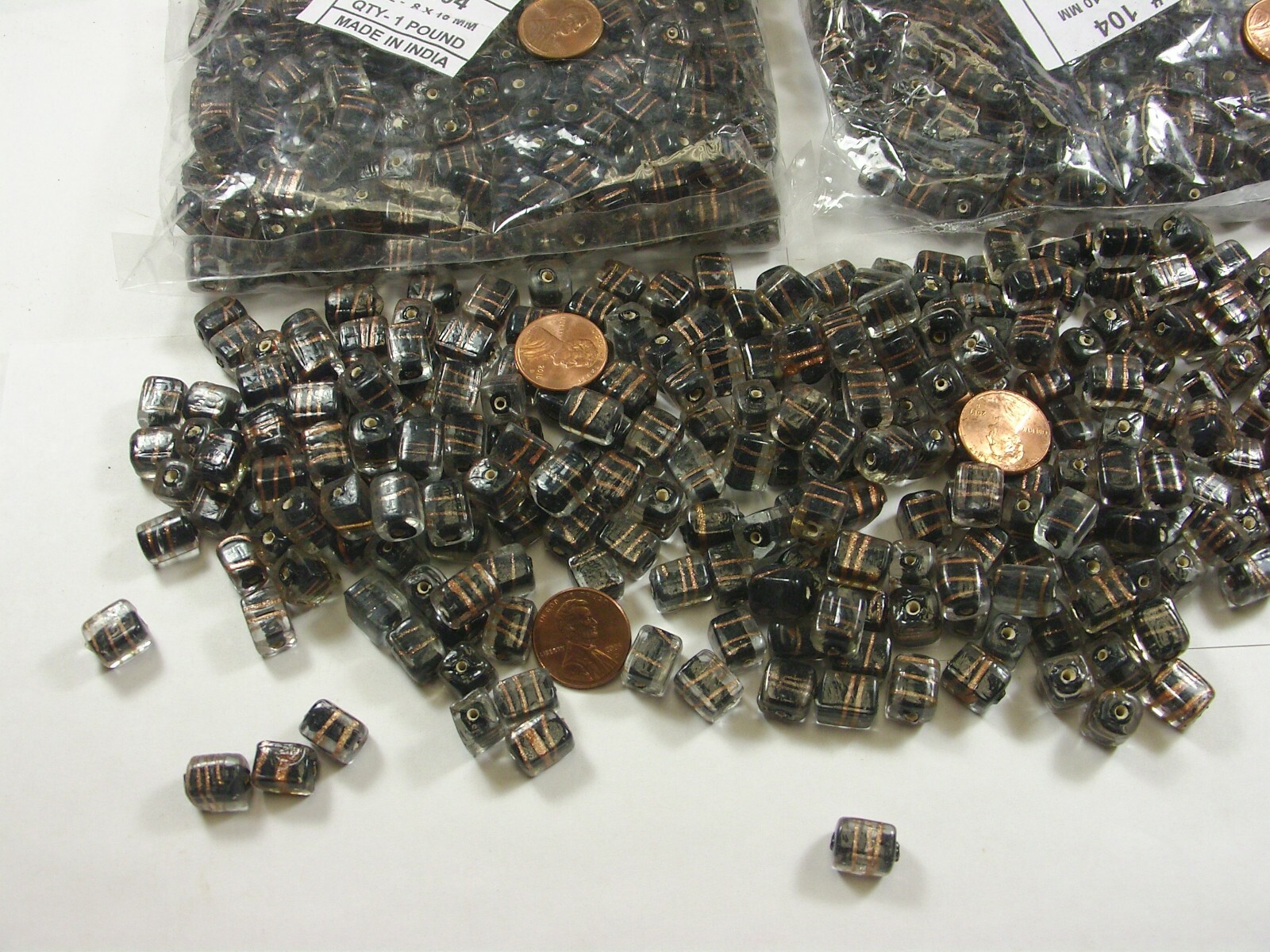 2 Pounds India Handmade Glass Beads 540 Pieces Wholesale Bulk Lot (BN-2)