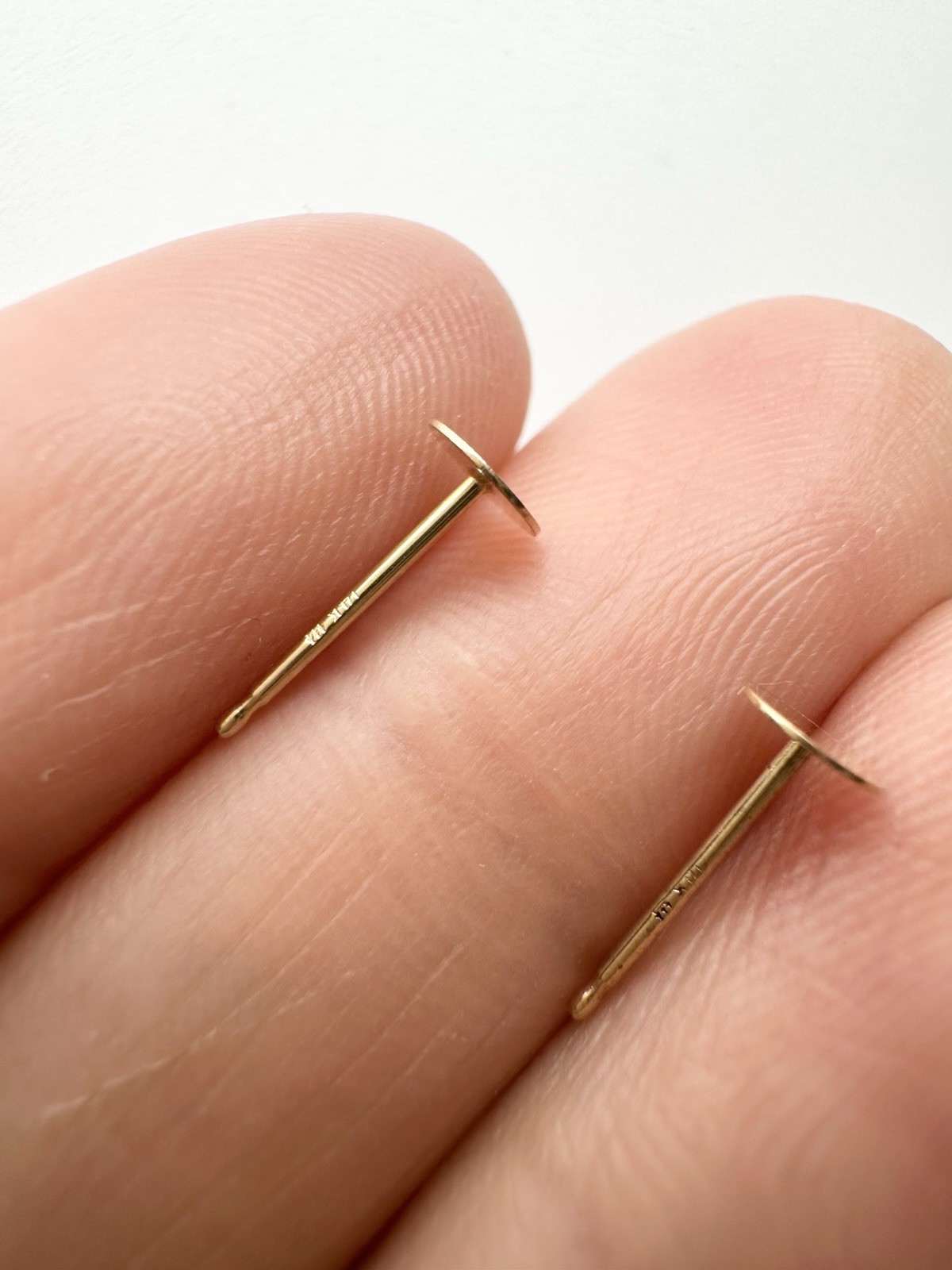 4mm 14k Yellow Gold Stud Earring Post Findings 2pcs