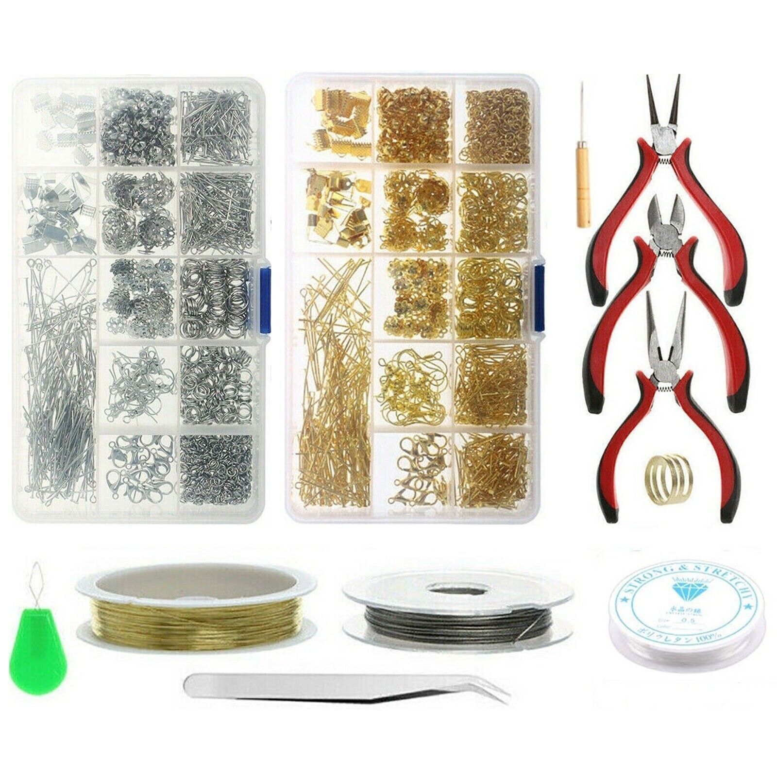 2010x Jewelry Making Supplies Kit Findings Wire Pliers Set DIY Earring Necklace