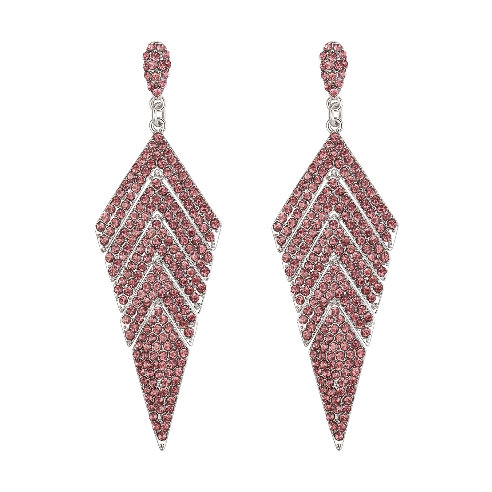 Women’s Crystal Jewelry Art Deco Statement Banquet Multi-layered Rhombus Dangle