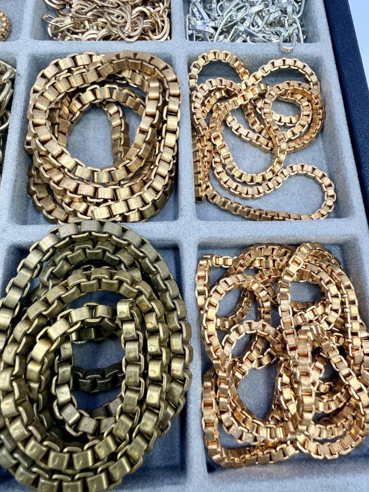 2.3 Lbs Chain Segments Vintage Chunky Gold Silver Mixed Styles Salvaged