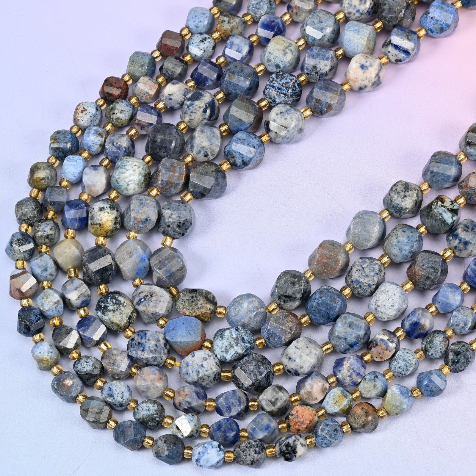 Sunset Dumortierite Faceted Spiral Twist Beads: Size 8mm 10mm, Jewelry…