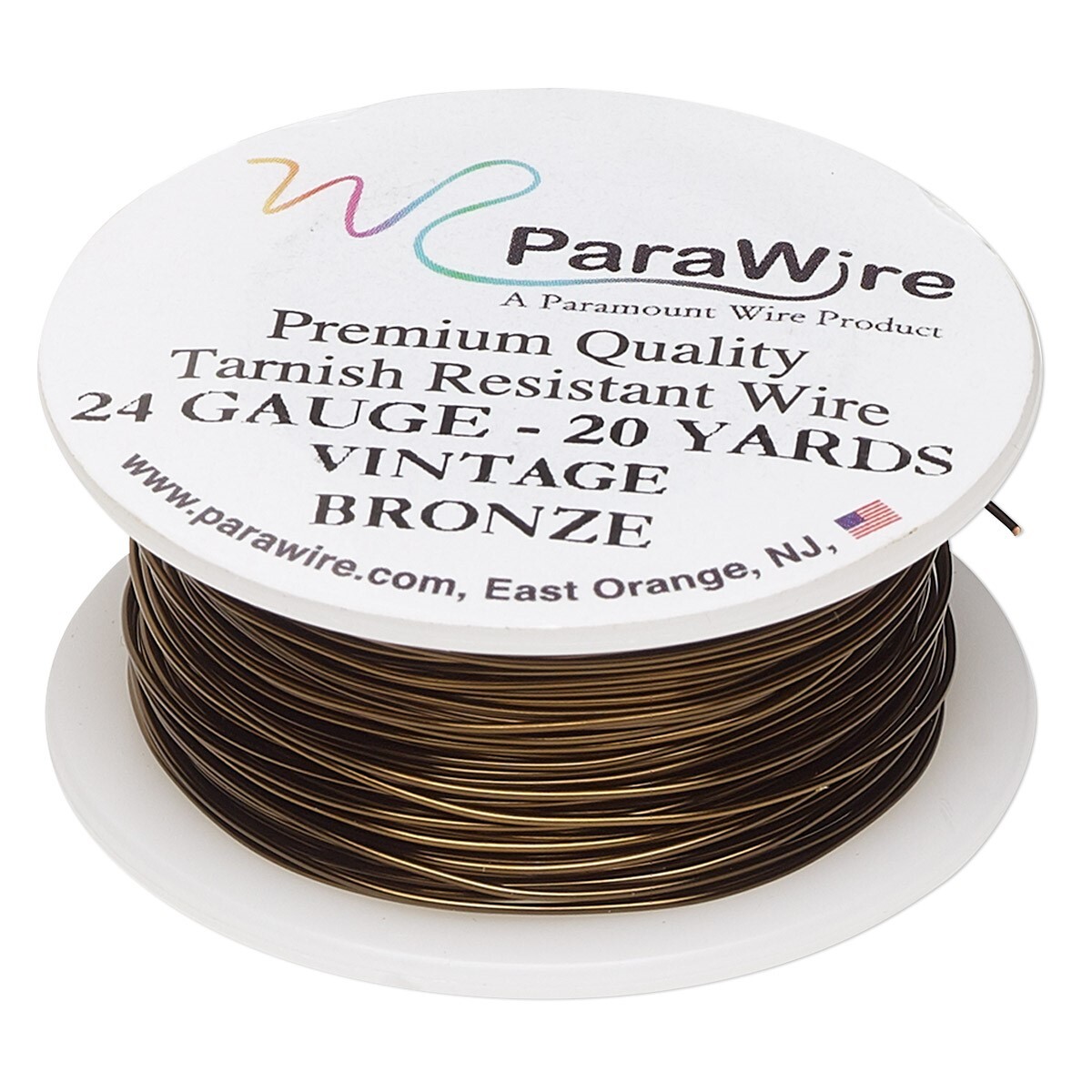 Wire, 20 Yd Spool Tarnish Resistant Vintage Bronze 24 Gauge Round Wrapping Wire