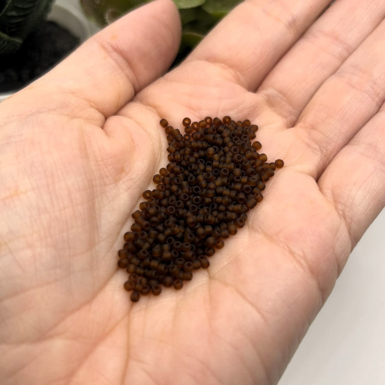 Dark Brown Frosted 12/0 Glass Seed Beads – US Seller
