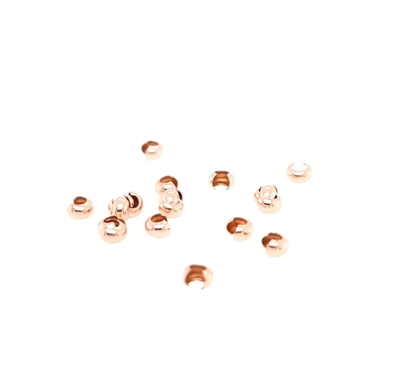 20pcs 14/20 Rose Gold-Filled Crimp Bead Covers, 3MM Jewelry Making Supplies