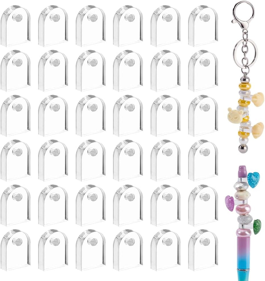 100pcs Acrylic Spacer for Beadable Pens Clear Focal & Spacer Flatback Attachment