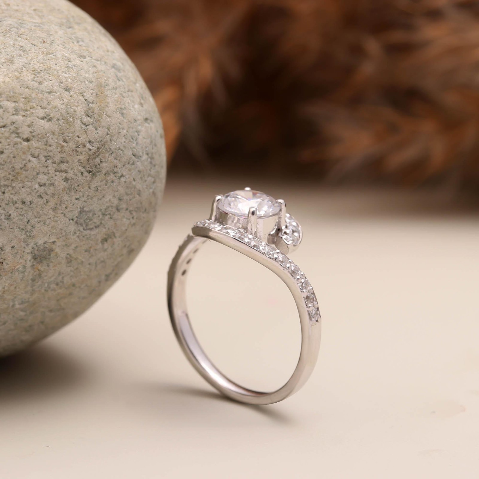 Moissanite Ring 925 Sterling Silver | Round Cut Moissanite Promise Ring