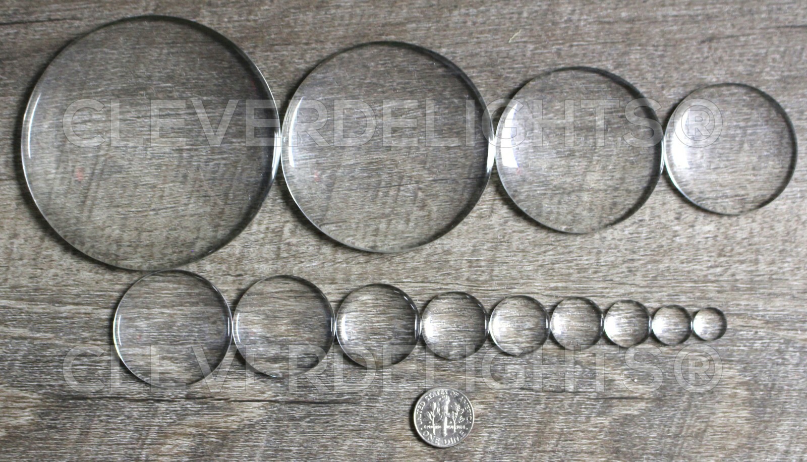 Round Glass Cabochons – Clear – 1/2″ to 3″ Diameter – Transparent Dome Cabs