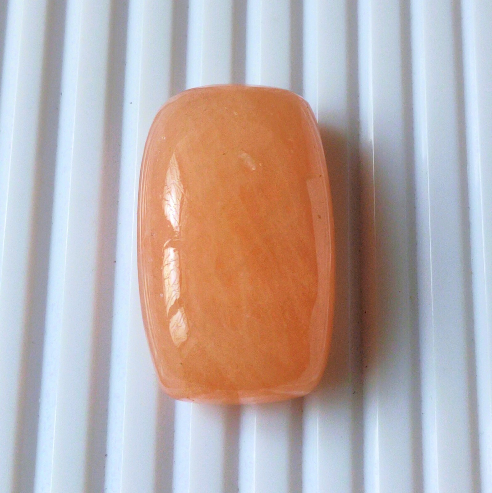 MORGANITE CABOCHON 85.90 CARAT LONG CUSHION NATURAL PEACH COLOR UNTREATED STONE