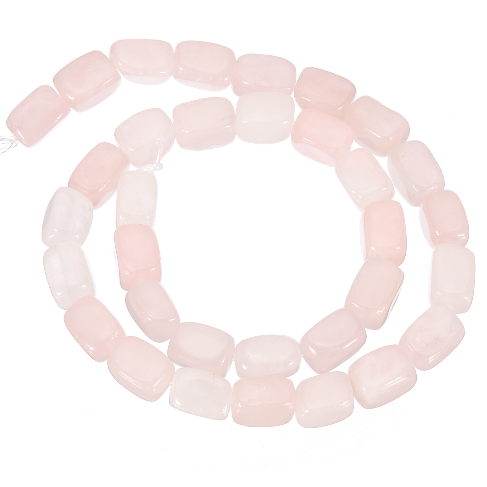 Natural Stone Gemstone Beads 15″ 12x8mm Cuboid Spacer Bead, Rose Pink