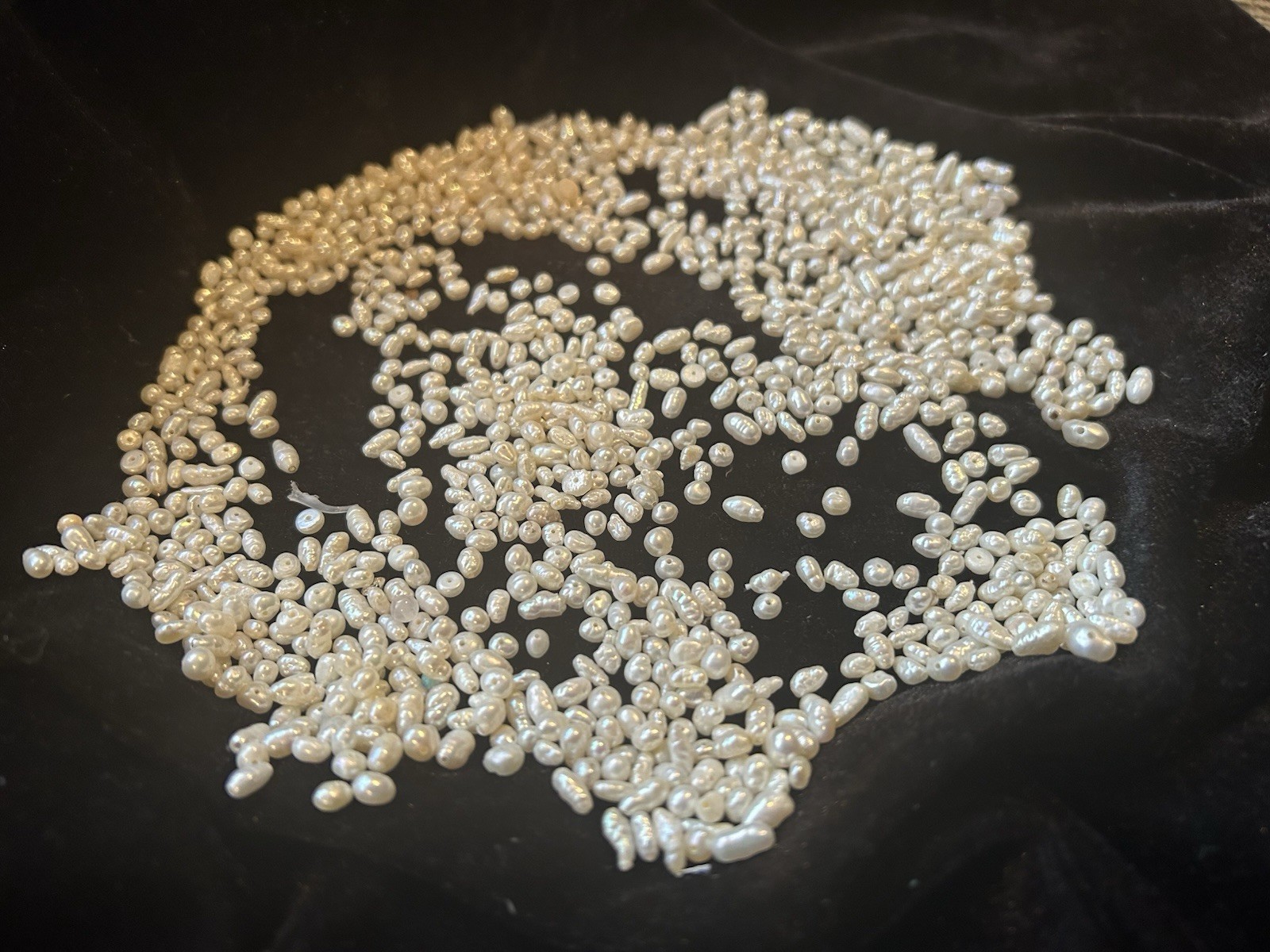 250 VINTAGE GENUINE FRESHWATER BIWA NATURAL PEARL RICE BAROQUE BEADS FREE SHIP!