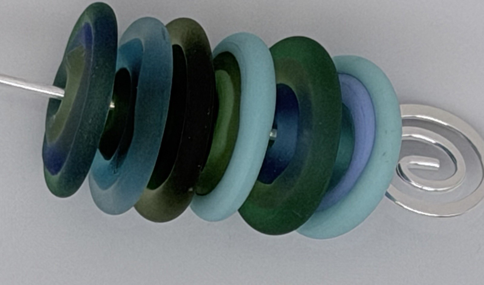 Lot Of 6 Handmade Artisan Lampwork Disc Beads Approx 15mm Beading Crafts Jewelry