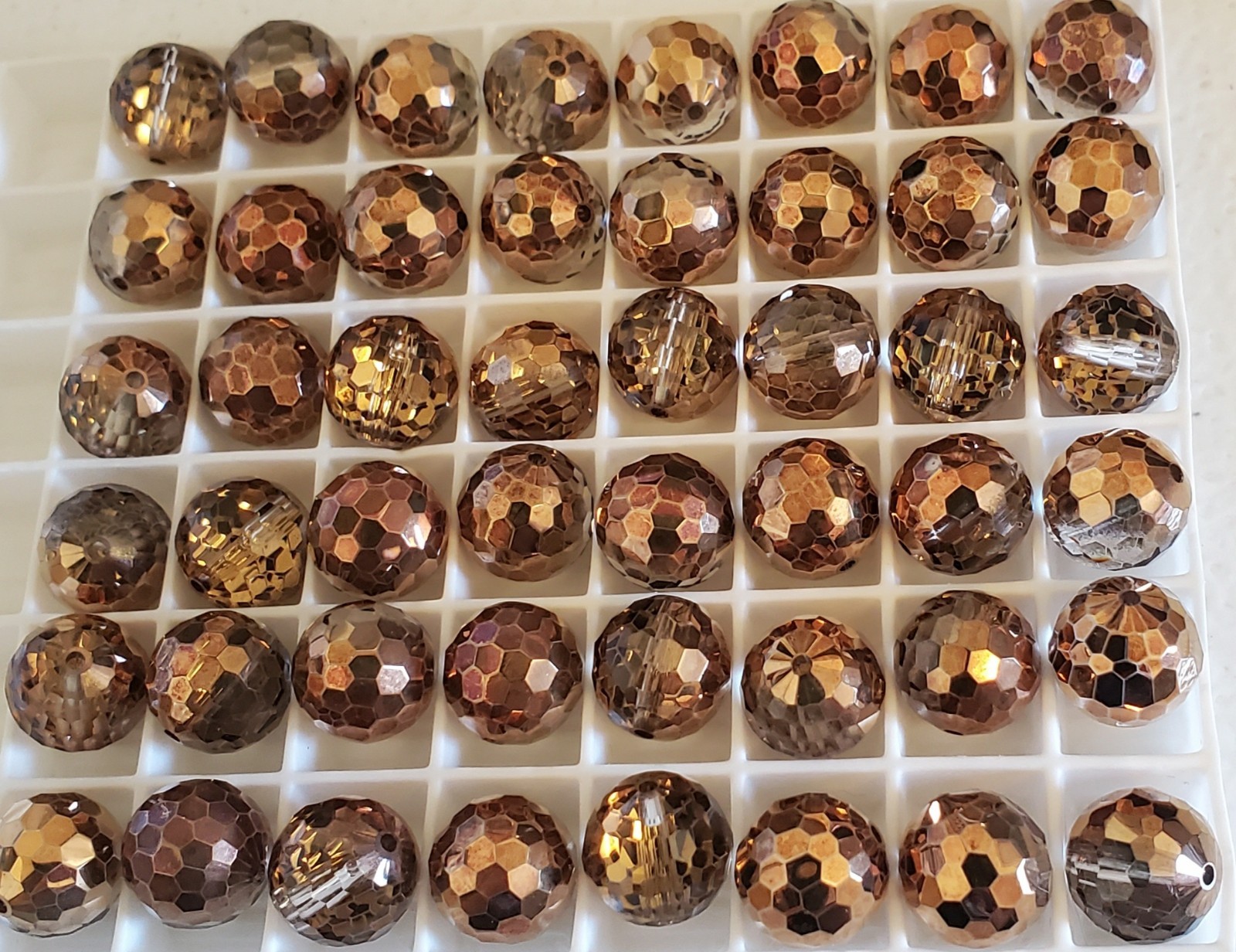 Vintage Swarovski 5003 10mm Disco beads Crystal Comet OR, Rare (6pcs)