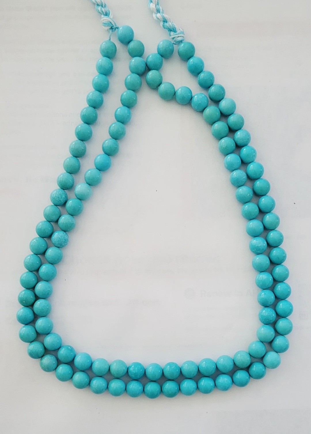 One Strand Natural Sleeping Beauty Turquoise Round Beads 9mm