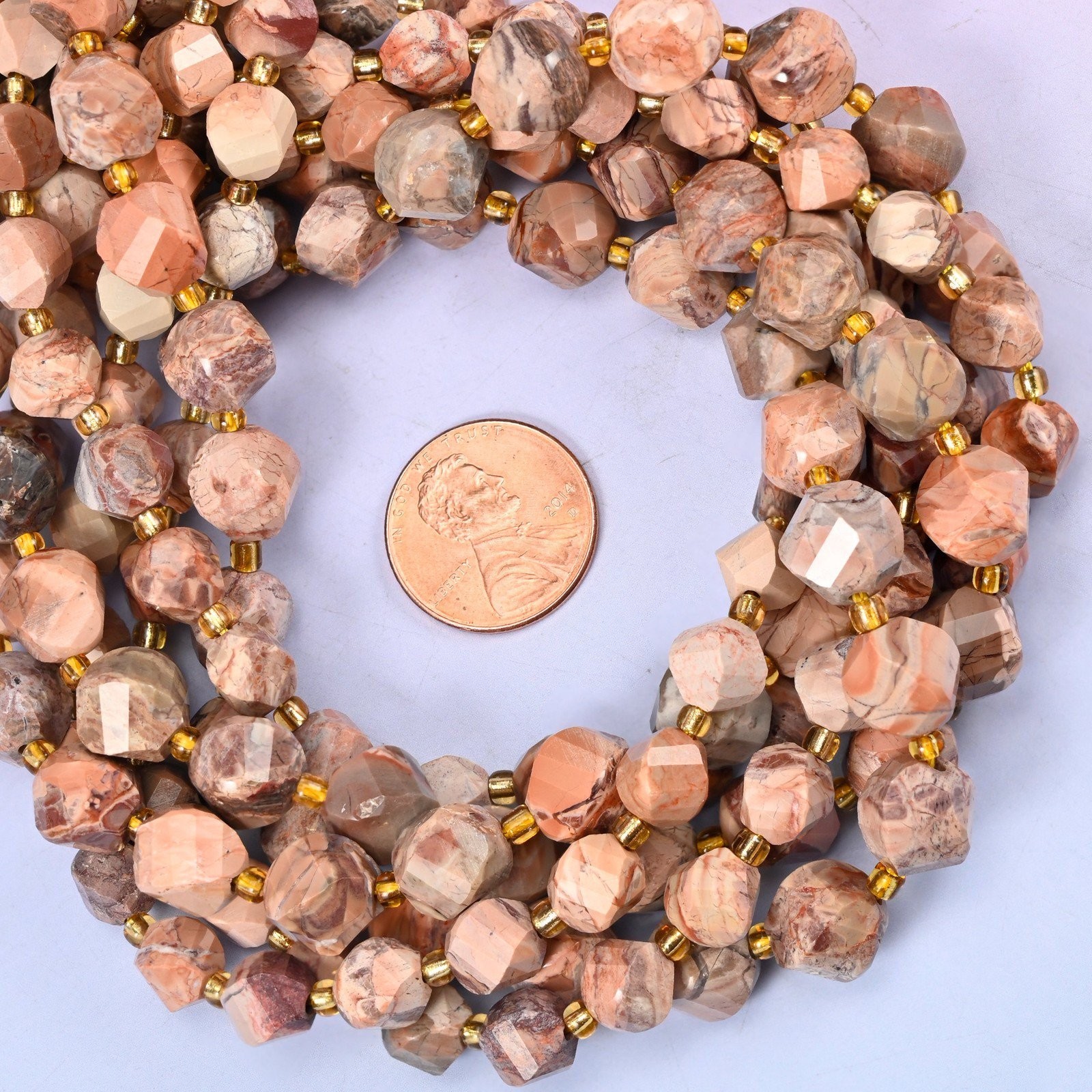 Red Howlite Faceted Spiral Twist Beads: Size 8mm 10mm, Jewelry Making