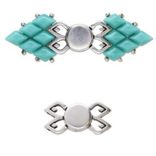 Cymbal Magnetic Clasp Fylakopi II for GemDuo Beads Ant Silver – 1 Clasp