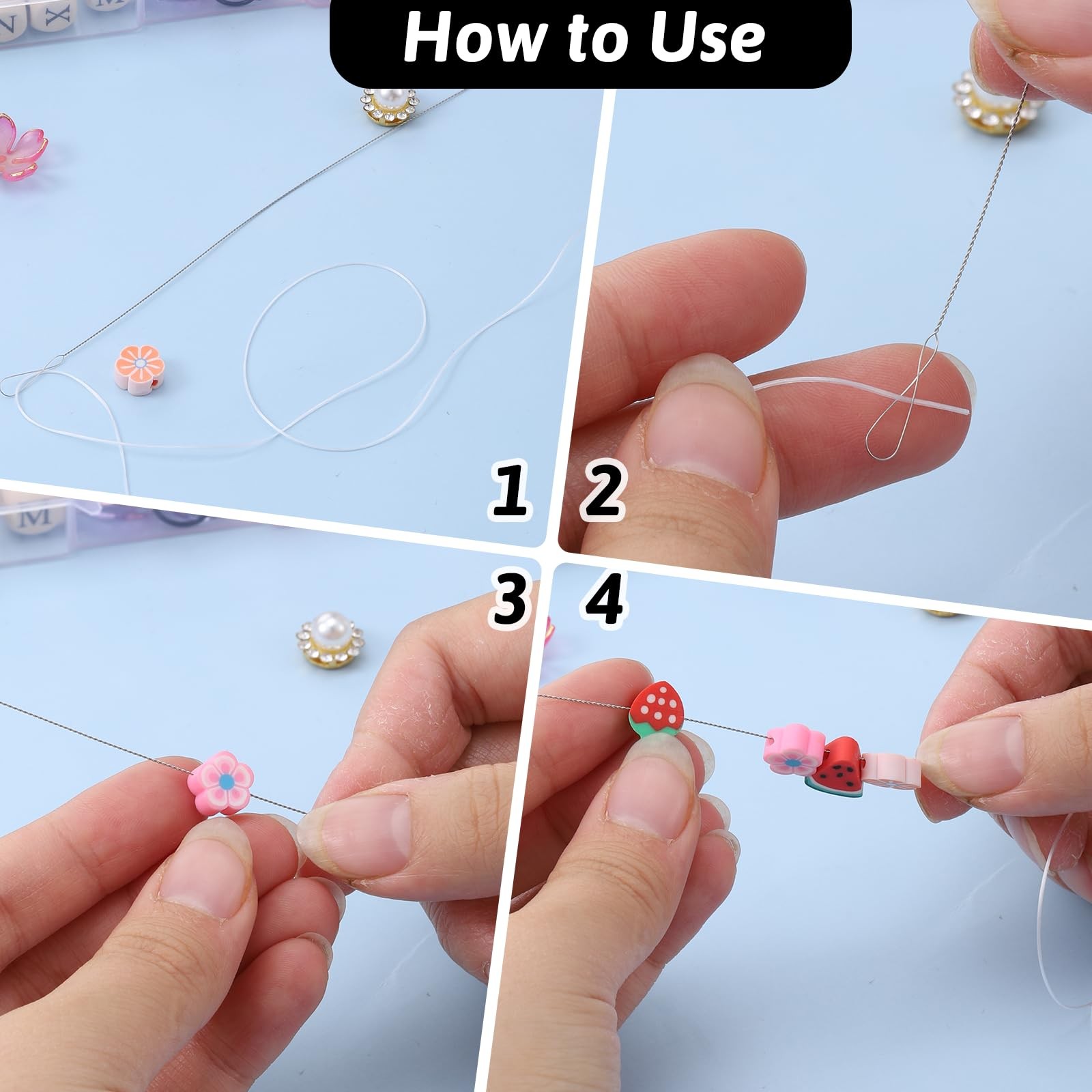 6 PCS Twisted Wire Beading Needles, 2 Sizes Bead Needle for Jewelry Making, S…