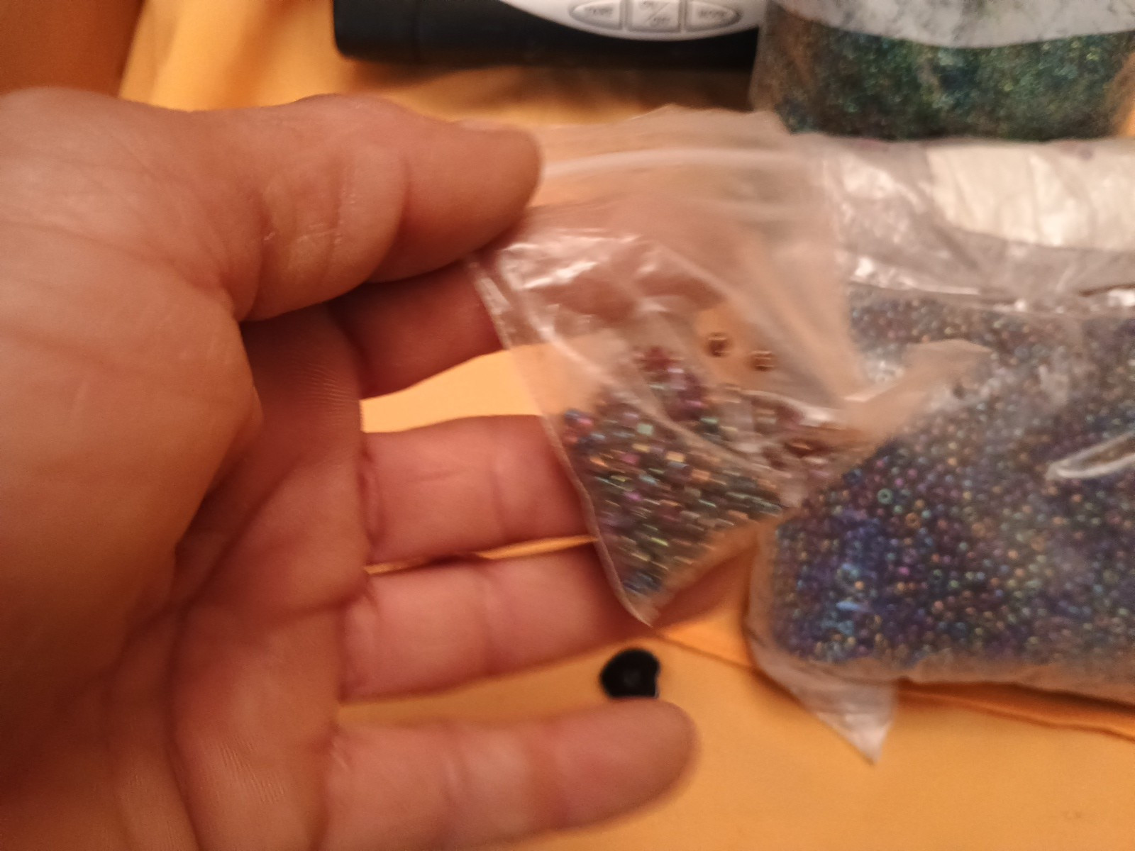 Vintage Fire Mountain Seed Beads Bags Plastics 10/0 11/0 12/0 Box Ab Seeds Mixed
