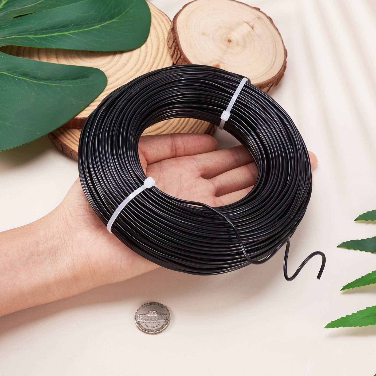 180ft 12 Gauge Black Aluminum Wire – Bendable Metal Craft Wire for Jewelry Makin