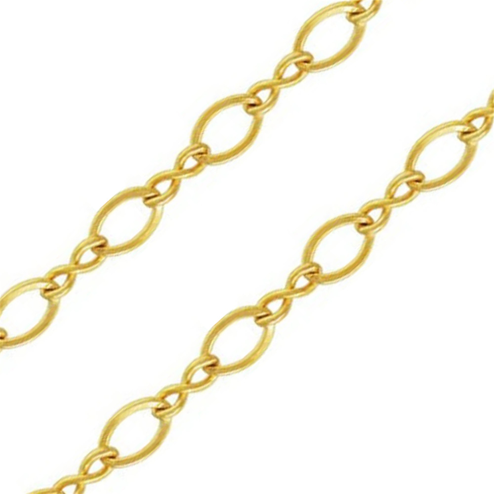 14K Gold Filled Figure 8 Cable Chain 2.2mm Infinity Unfinished Chain 100cm