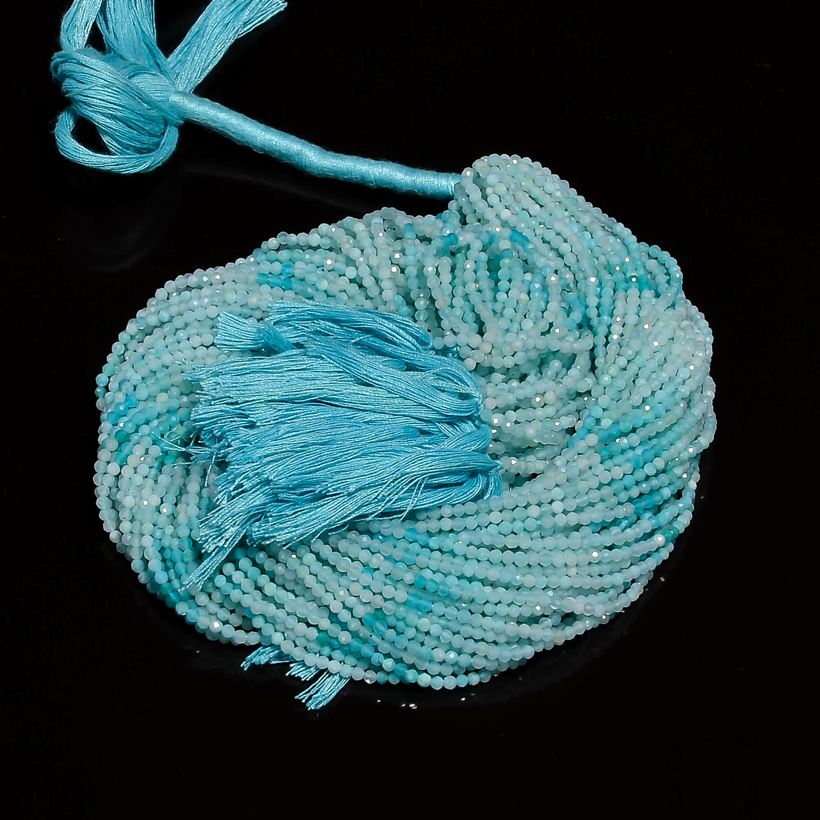 Natural Amazonite Shaded Gemstone Round Israel Cut Beads 3X3 mm Strand 13″ GB125