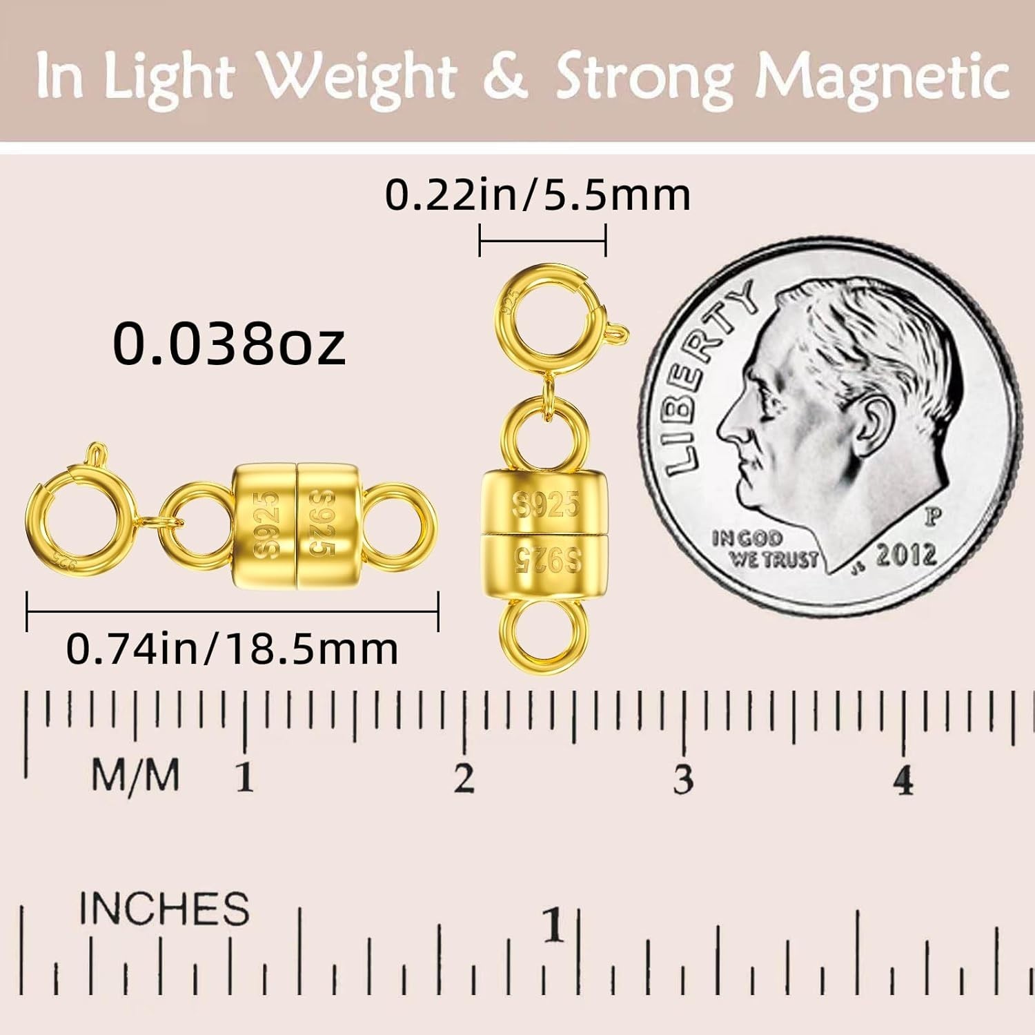 14K Gold Plated Magnetic Clasps for DIY Jewelry – Hypoallergenic and Easy to Use