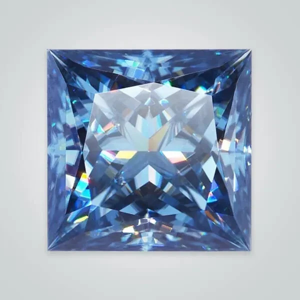 1 Ct Blue color Diamond Loose Princess Cut VVS1 Grade Gemstone +1 gift for