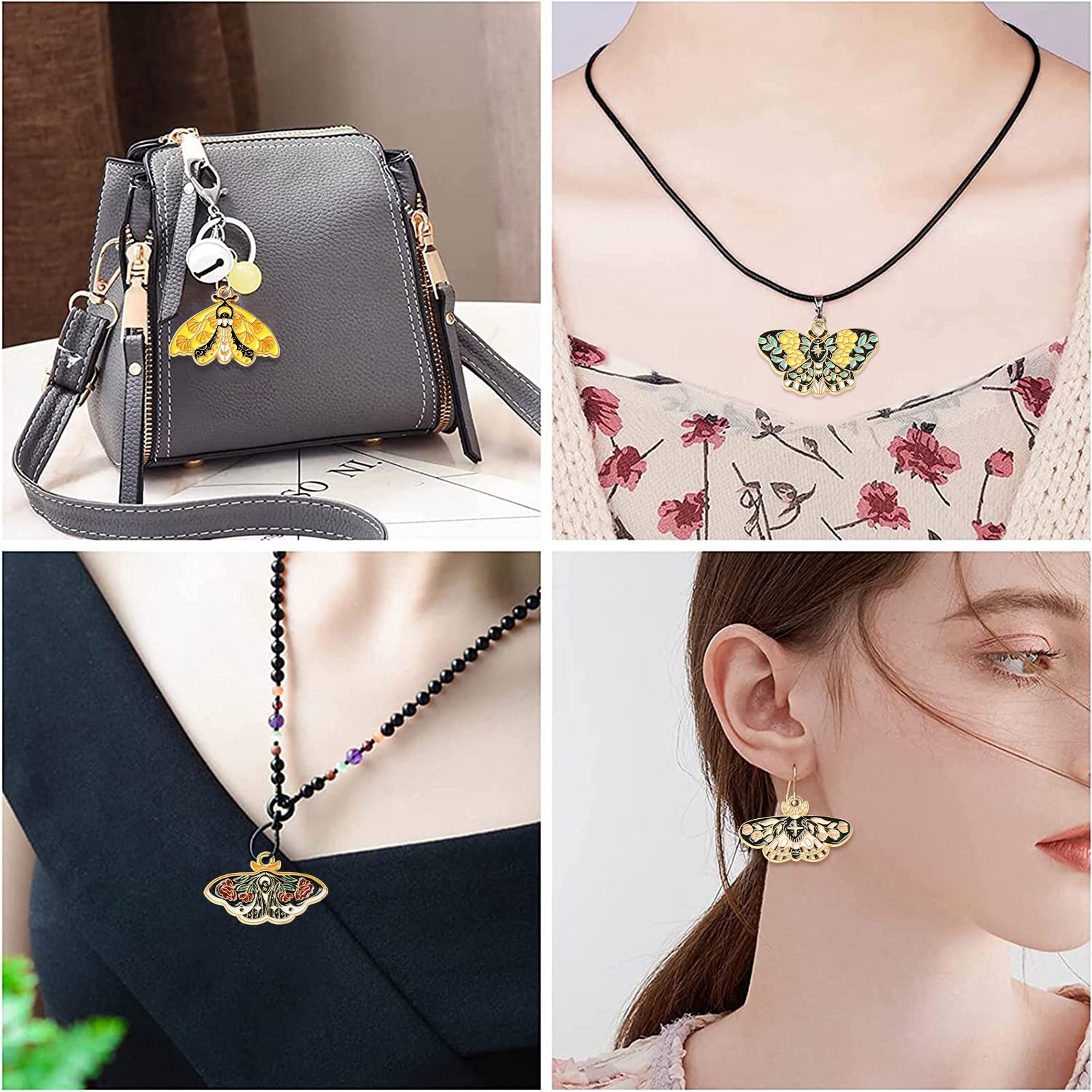 20x Enamel Beauty Butterfly Charm Pendants for DIY Jewelry Crafts Accessory