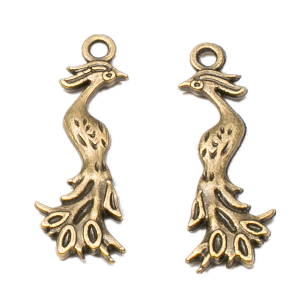 20pcs 31*11*3MM Alloy Charm Peacock Pendant for DIY Jewelry