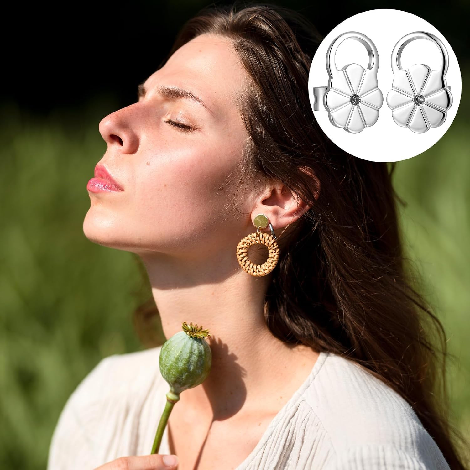 8 Pcs Earring Backs Lifters Earring Backs for Droopy Ears Adjustable Large Earri