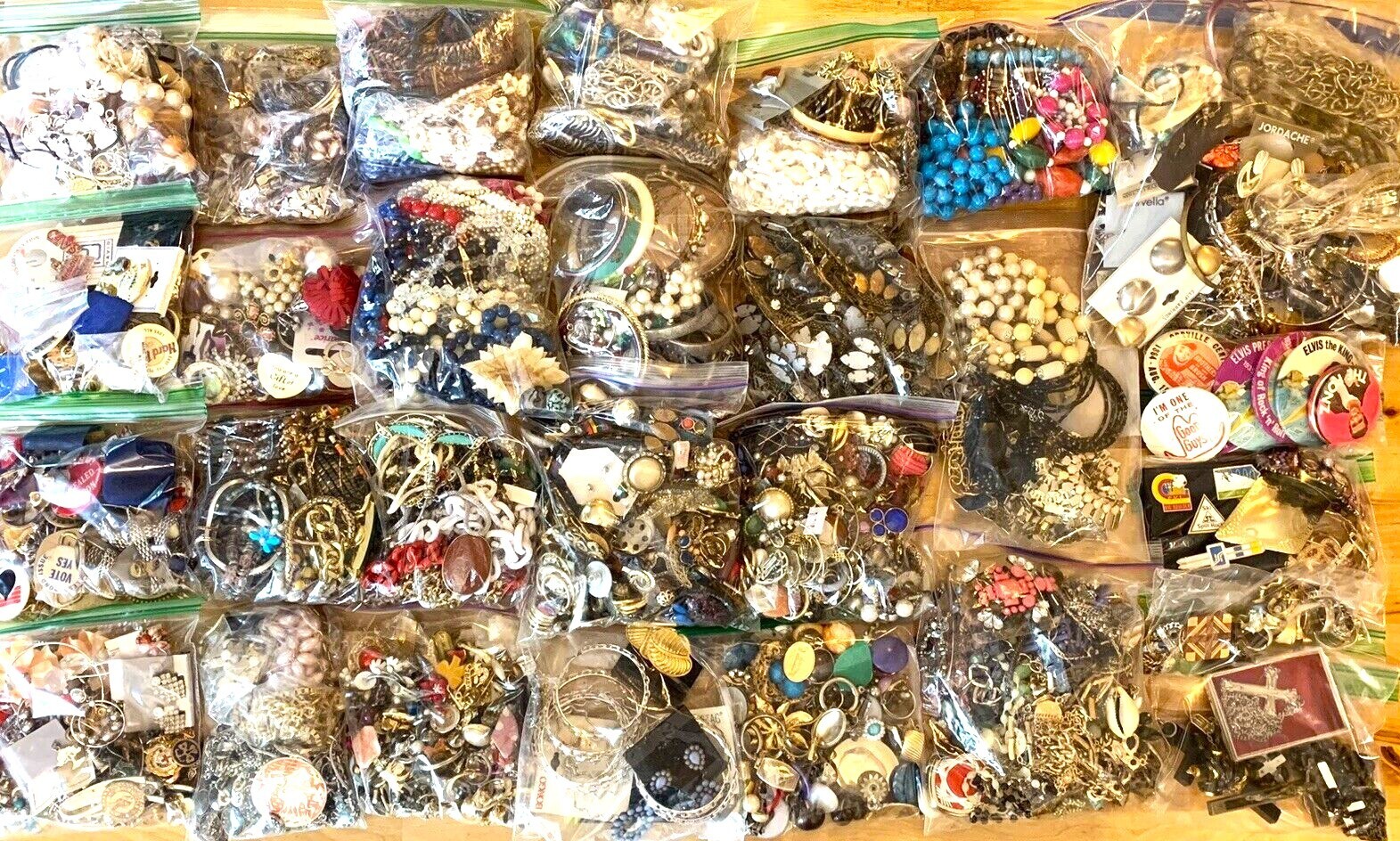 Over 1 lb Lot Vintage Now Costume JUNK Jewelry Part SCRAP Bead Crafting Supplies