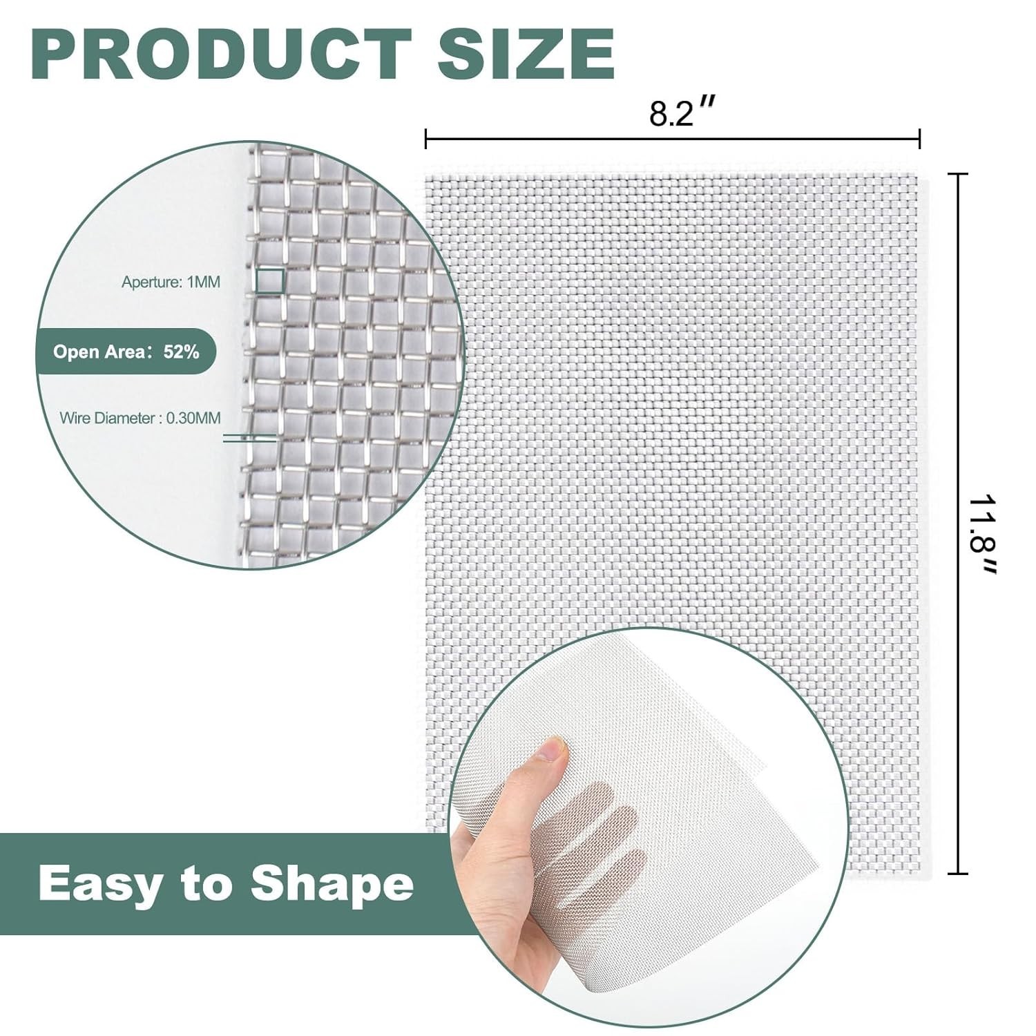 Durable 304 Stainless Steel Wire Mesh 6PCS 1mm Hole Commercial Filter Screen