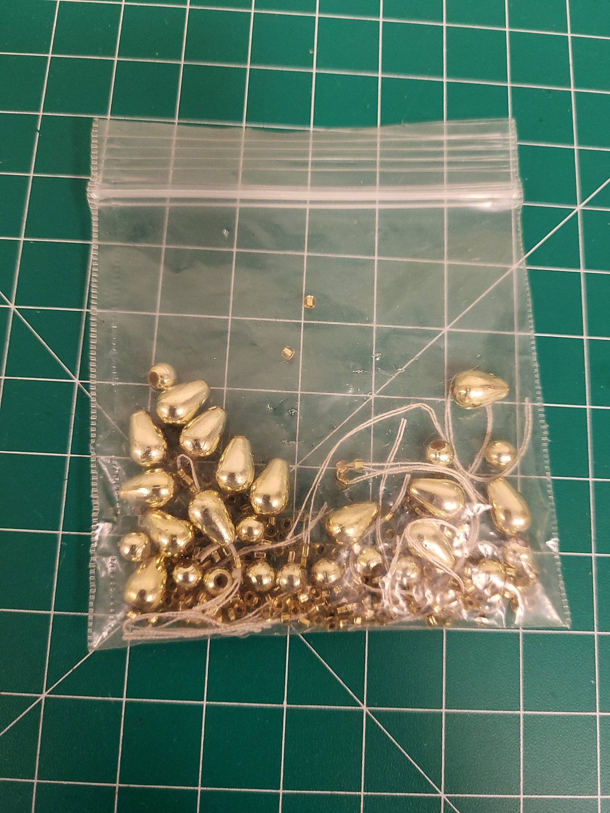Gold Tone Teardrop Round Beads Mix Lot Jewelry Making Craft Supplies Findings