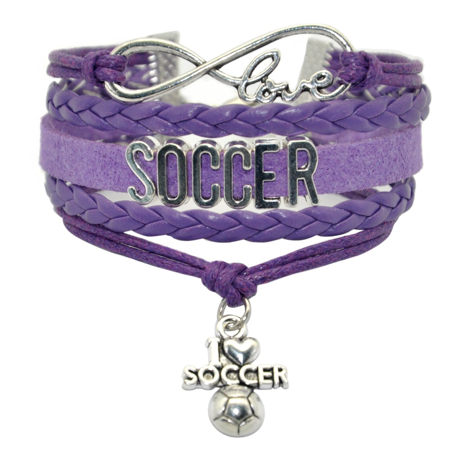 Infinity Soccer Bracelet With Ball Charm for Women, Men, Adult Lovers, Fans, Tea